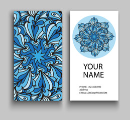 Business Card. Vintage decorative elements. Ornamental floral business cards, oriental pattern, vector illustration. Eps 10