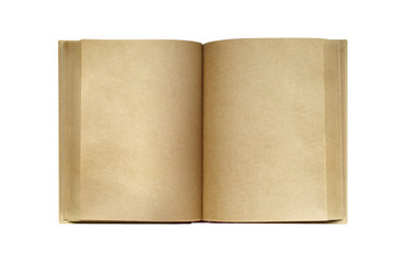An open sketchbook with blank pages isolated on a white background. Notebook, Note pad, Diary, Recipe Book. Mock up.