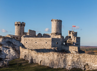 OGRODZIENIEC, POLAND, November 6, 2015: Ruins of Ogrodzieniec c