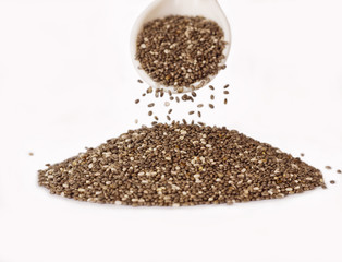 chia seeds isolated on white