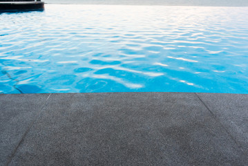 black granite stone pool edge