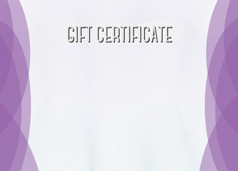 Horizontal Blank Modern Gift Certificate. EPS10 vector template
