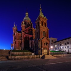 Fototapeta premium Uspenski Cathedral at Night,Helsinki, Finland