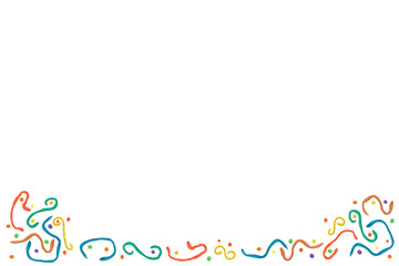 Border from plasticine details, the children's hand-made article isolated on a white background