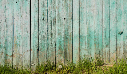 Old fence and green grass