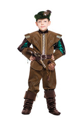 Boy dressed as hunter