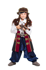A funny boy dressed as pirate
