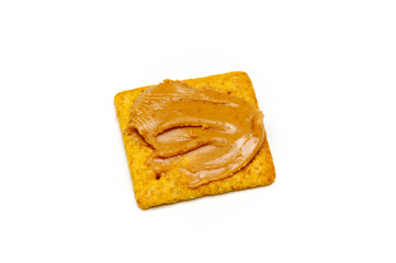 Peanut butter on cracker