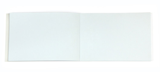Open notepad with blank pages as a background isolated on white