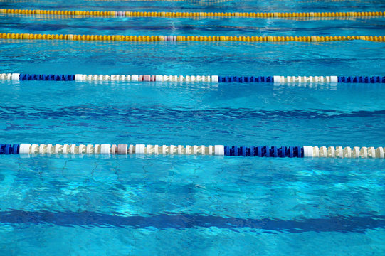 Dividers of paths in the big swimming pool