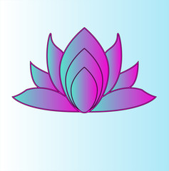 Vector illustration of a cute lotus flower, fiore di loto