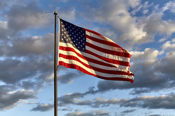 American Flag waving in the Wind