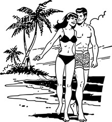 Couple On Tropical Beach