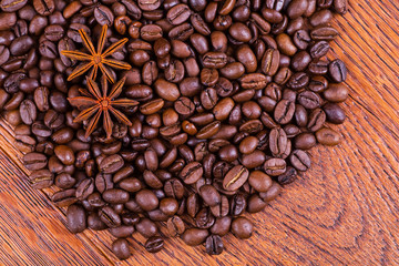 black coffee on a wooden background