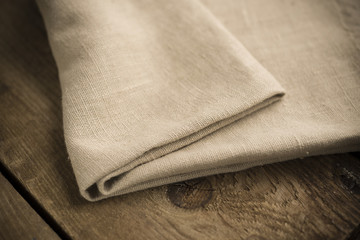 Folded Tan Cotton Fabric or Linen