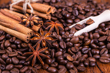black coffee on a wooden background