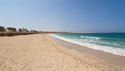 Fototapeta na wymiar Abu Dabbab bay sandy beach Marsa Alam