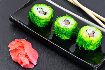 Sushi Roll with Chukoy, Salmon and Cheese