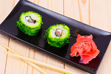 Sushi Roll with Chukoy, Salmon and Cheese