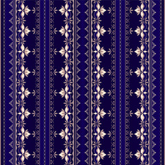 Vintage seamless golden border on a dark blue background.
