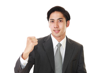 ガッツポーズのビジネスマン