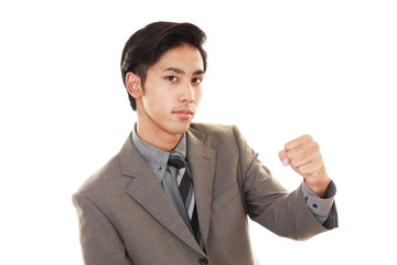 ガッツポーズのビジネスマン