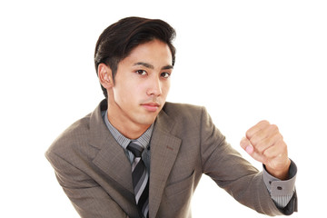ガッツポーズのビジネスマン