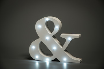 Decorative Ampersand with Embedded LED Lights