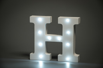 Decorative Letter H with Embedded LED Lights