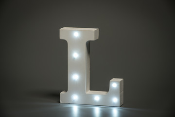 Decorative Letter L with Embedded LED Lights