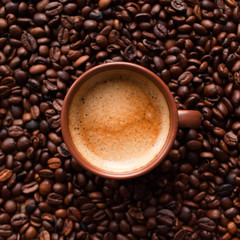 Coffee espresso with beans