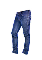 Blue Jeans trousers on white background