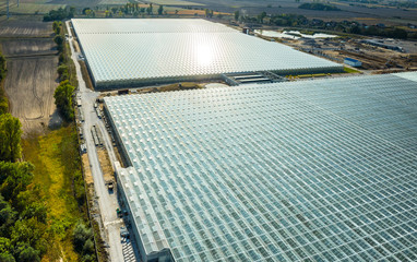 Aerial view on the greenhouse