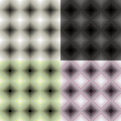 Set geometric pattern monochrome seamless square. 