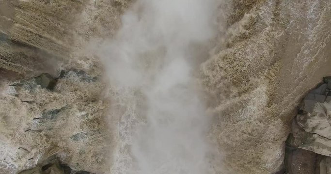 Aerial view, Hukou Waterfall offers the most breathtaking view of the Yellow River, which is known as the &ldquo;cradle of Chinese civilization&rdquo;. 