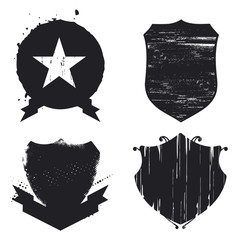 set of grunge shields