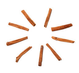 Cinnamon sticks in form of sun