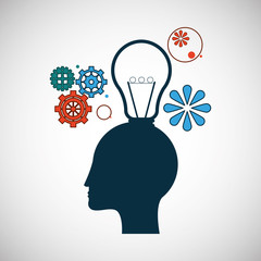 Think different design over white background