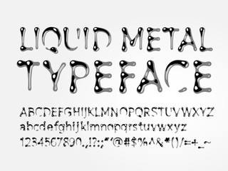 Liquid metal typeface