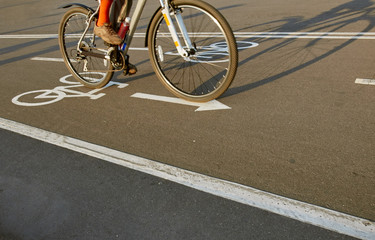 Fototapeta na wymiar Bicycle road sign and bike rider
