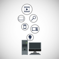 Technology design over white background
