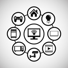 Technology design over white background