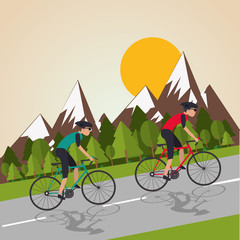 Obrazy na Szkle  Płaska ilustracja projektu stylu życia roweru