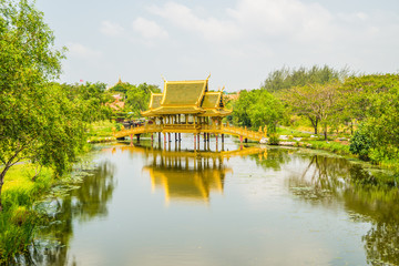 Fototapeta na wymiar Pavillion of the Enlightened, Ancient City, Samutprakarn,Thailand. 