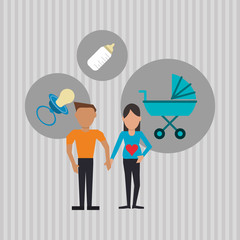 Flat illustration of family design