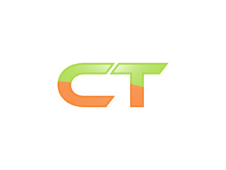 Green Orange shiny CT letters