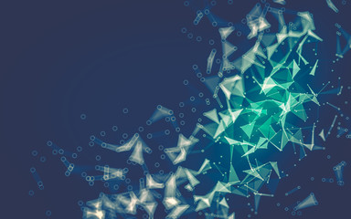 Abstract polygonal space low poly dark background