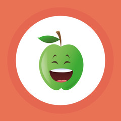 Flat illustration of cartoon face design 