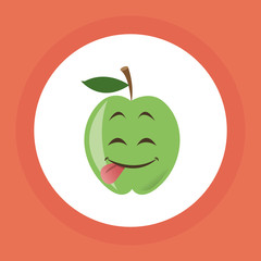 Flat illustration of cartoon face design 