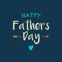 Happy fathers day card with icons heart and arrow. Editable vector design. - 108681107
